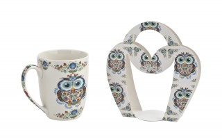 Kubek porcelanowy 350 ml Sowa Etno