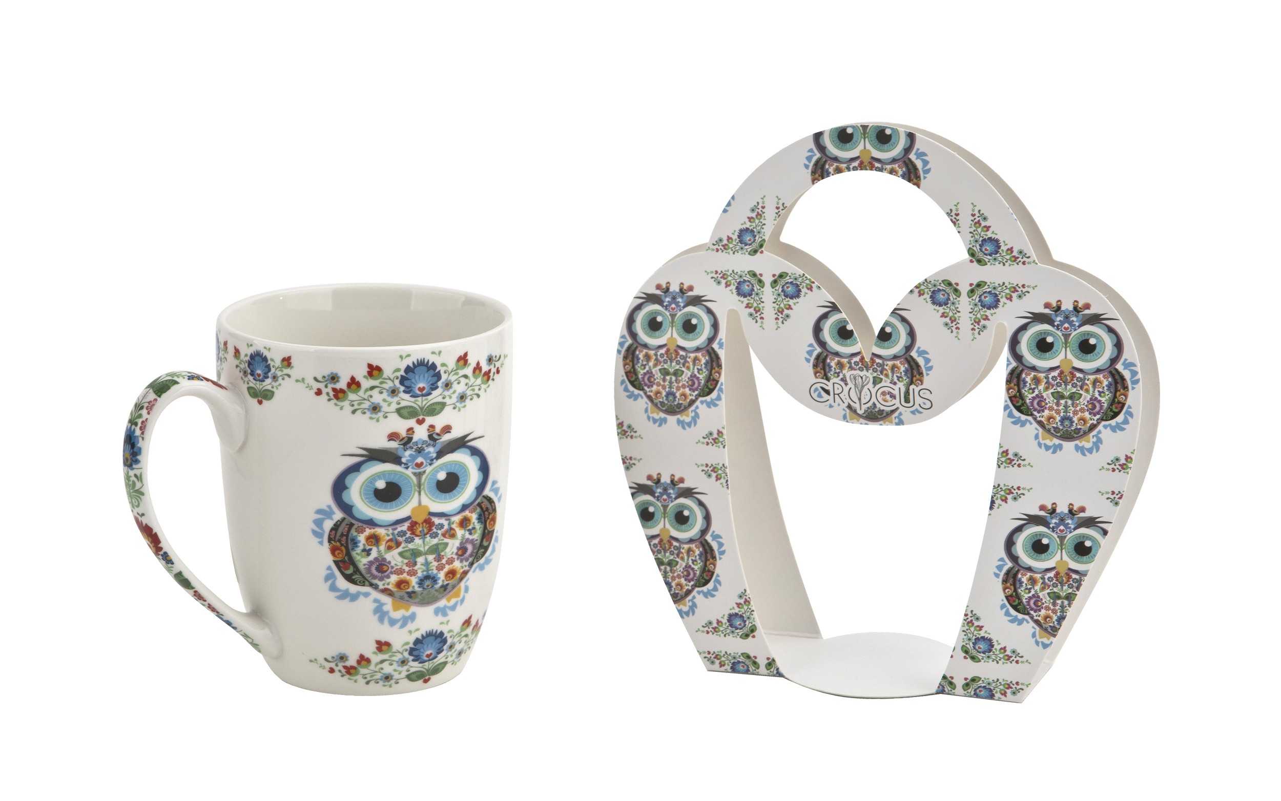 Kubek porcelanowy 350 ml Sowa Etno