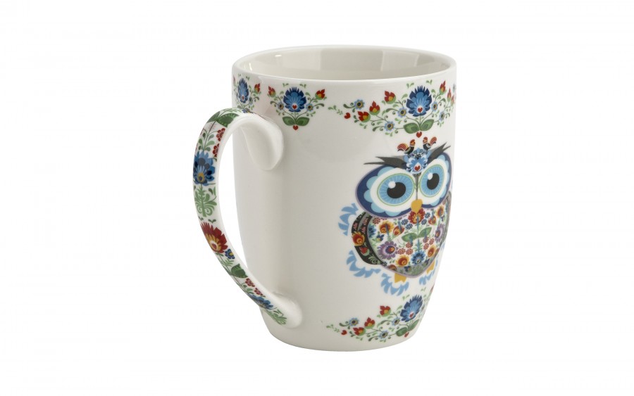 Kubek porcelanowy z zaparzaczem 350 ml Sowa Etno
