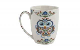 Kubek porcelanowy z zaparzaczem 350 ml Sowa Etno