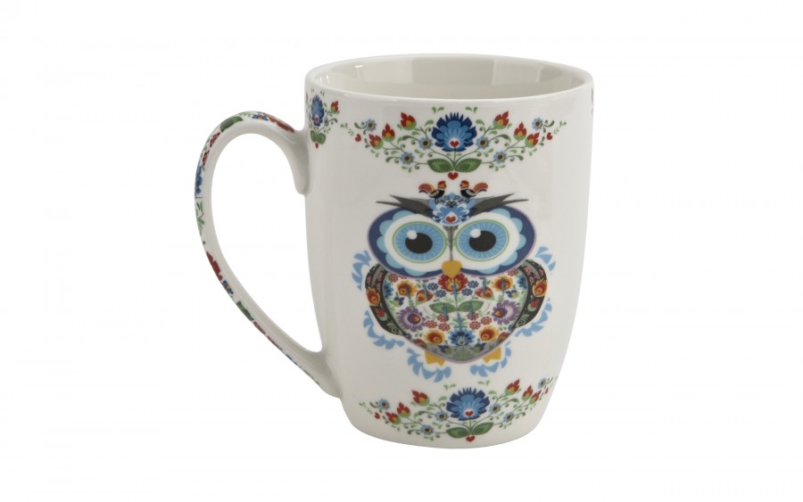 Kubek porcelanowy z zaparzaczem 350 ml Sowa Etno