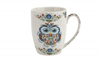 Kubek porcelanowy z zaparzaczem 350 ml Sowa Etno