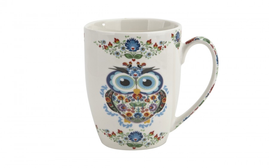 Kubek porcelanowy z zaparzaczem 350 ml Sowa Etno