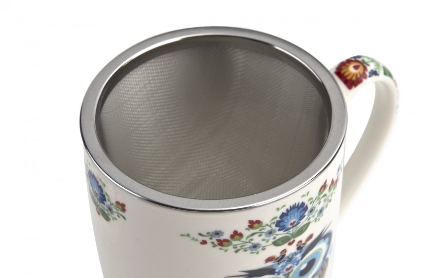 Kubek porcelanowy z zaparzaczem 350 ml Sowa Etno