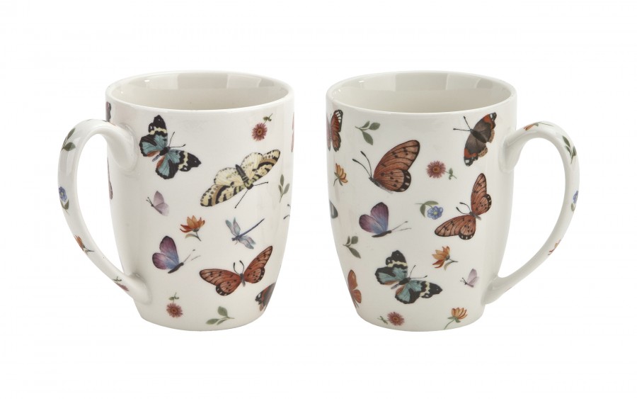 Komplet 2 kubków porcelanowych 350 ml Butterflies
