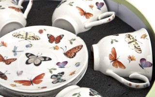 Komplet 6 filiżanek 250 ml + spodek Butterflies