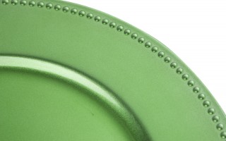 Talerz dekoracyjny plastikowy 33 cm zielony 163378