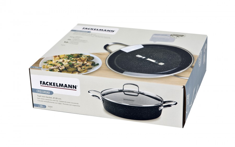 Garnek z pokrywką 28 cm na indukcję Alu Crossroad