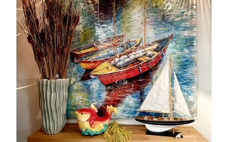 Obraz na płótnie 100x120cm Trzy łódki