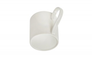 Kubek porcelanowy 400 ml szeroki kremowy