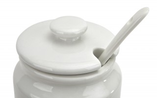 Cukierniczka porcelanowa 180 ml z łyżką i pokrywką