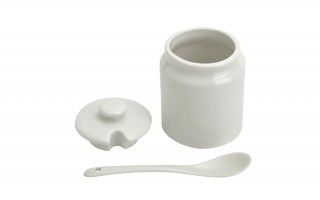 Cukierniczka porcelanowa 180 ml z łyżką i pokrywką