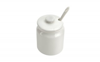 Cukierniczka porcelanowa 180 ml z łyżką i pokrywką