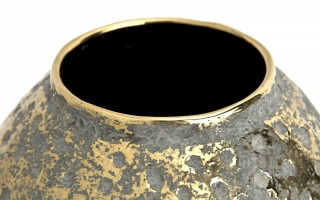 Wazon ceramiczny 31,5 cm szaro-złoty TY0413