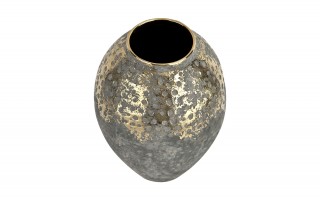Wazon ceramiczny 31,5 cm szaro-złoty TY0413