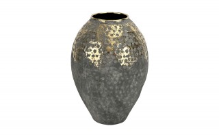 Wazon ceramiczny 31,5 cm szaro-złoty TY0413
