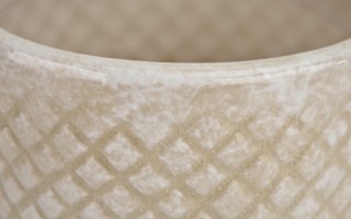 Ceramiczna Osłonka na doniczkę 18,5 cm Biało-złota