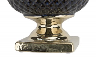 Ceramiczna Osłonka na doniczkę 18,5 cm Niebiesko-złota