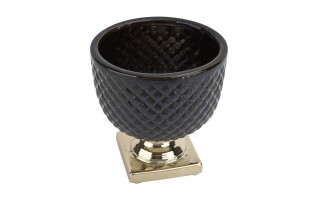 Ceramiczna Osłonka na doniczkę 18,5 cm Niebiesko-złota