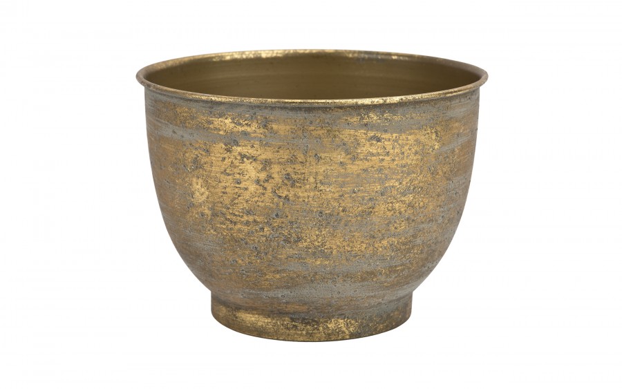 Metalowa osłonka na doniczkę 15 cm złota
