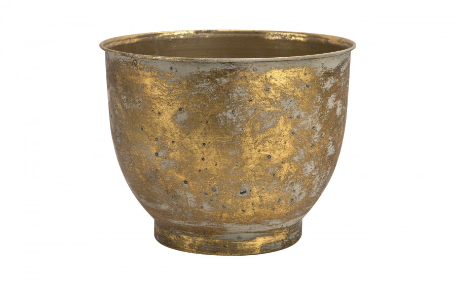 Metalowa osłonka na doniczkę 20 cm złota
