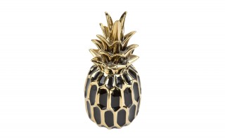 Dekoracja z ceramiki Ananas czarno-złoty 164417