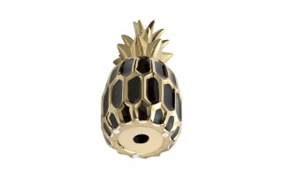 Dekoracja z ceramiki Ananas czarno-złoty 164415