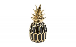 Dekoracja z ceramiki Ananas czarno-złoty 164415