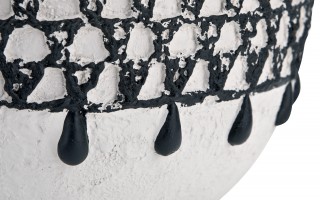 Osłonka na doniczkę 32 cm czarno-biała