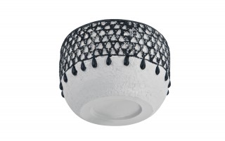 Osłonka na doniczkę 32 cm czarno-biała