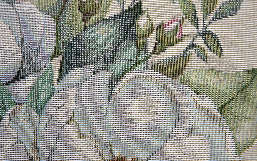 Poszewka dekoracyjna 45x45 cm Biała Piwonia 1372A Gobelinowa Premium