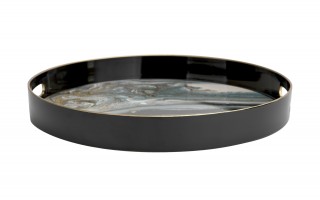 Taca dekoracyjna 37,5 cm czarno - złota Tulum 135948