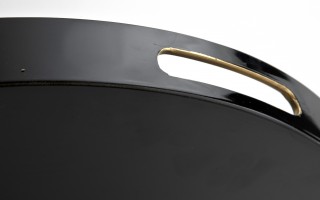 Taca dekoracyjna 46 cm czarno - złota Tulum 135948