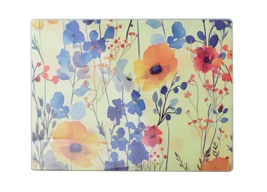 Deska szklana 40x30 cm Aria Kwiaty Polne HTXD0887