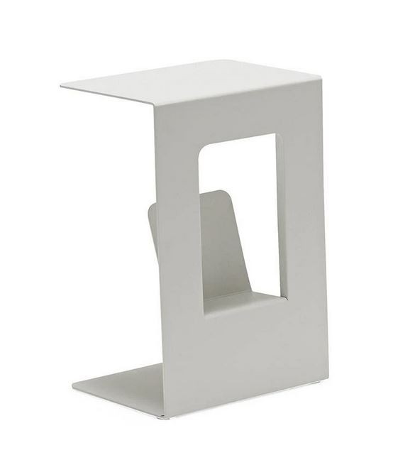 Stolik boczny z gazetnikiem SWEET 40 cm jasnoszary