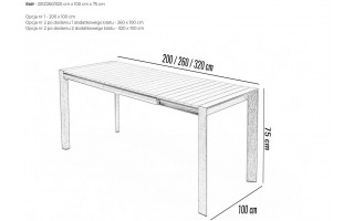 Stół ogrodowy MURO 200 - 320 cm antracyt