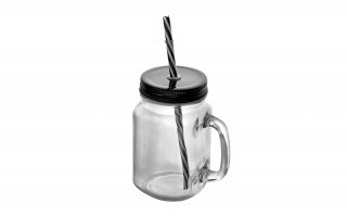 Słoik z uchem/kubek 400 ml z pokrywką