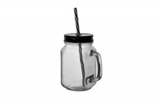 Słoik z uchem/kubek 400 ml z pokrywką