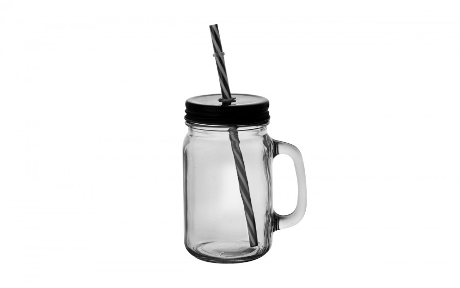 Słoik z uchem/kubek 400 ml z pokrywką