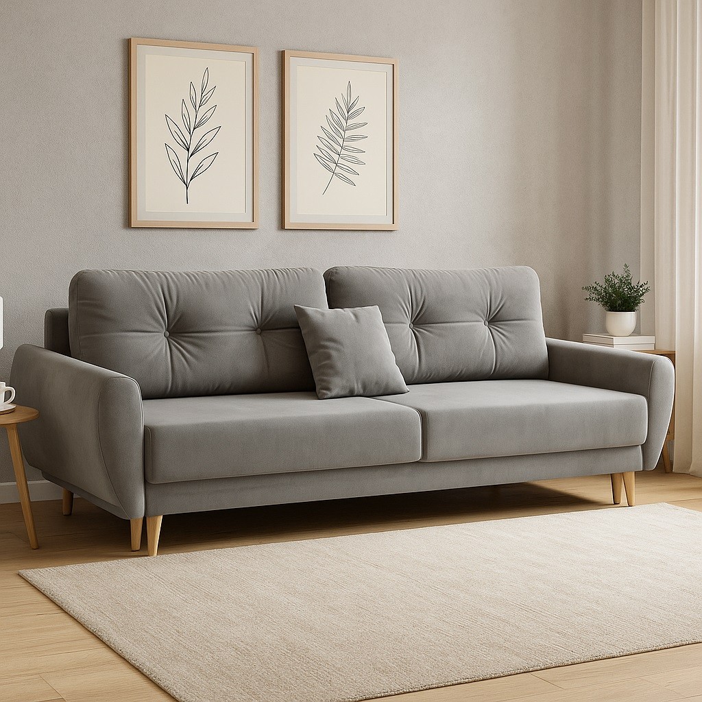 Sofa Kalle z funkcją spania i pojemnikiem na pościel