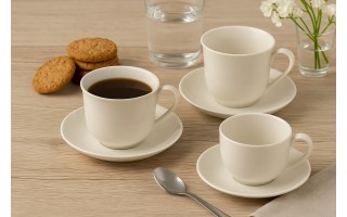 Filiżanka porcelanowa 400 ml + spodek Bella krem