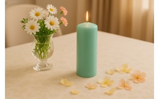 Świeca pieńkowa 20 cm świeża mięta 200/70