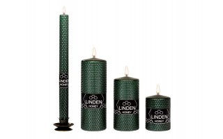 Świeca pieńkowa 20 cm Linden Hon. butelkowa zieleń 200/70