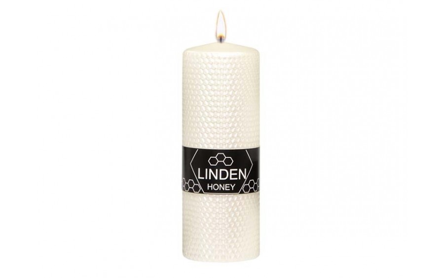 Świeca pieńkowa 20 cm Linden Hon. perłowa 200/70