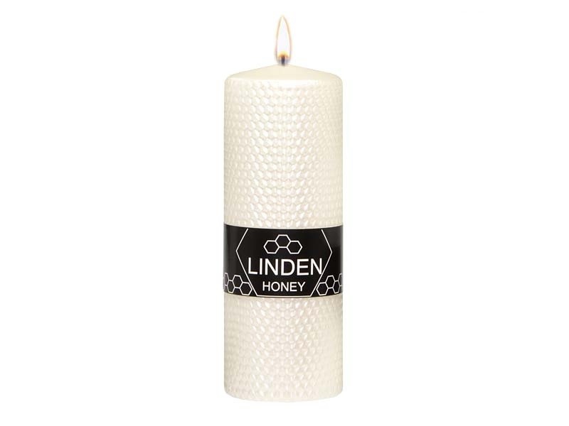Świeca pieńkowa 20 cm Linden Hon. perłowa 200/70