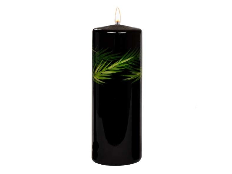 Świeca pieńkowa 20 cm Green Leaf czarna 200/70