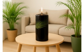 Świeca pieńkowa 20 cm Green Leaf czarna 200/70