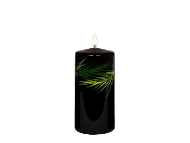 Świeca pieńkowa 15 cm Green Leaf czarna 200/70