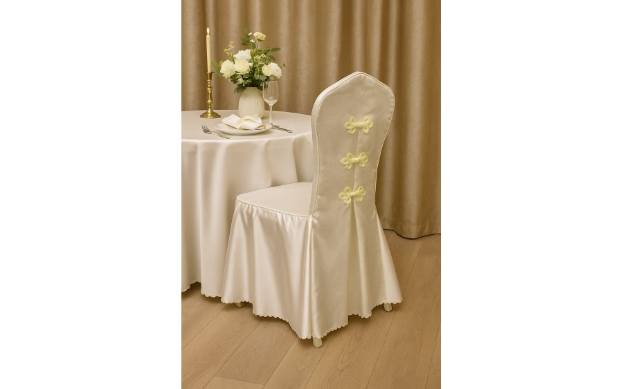 Pokrowiec na krzesło bankietowe z kwadratowym oparciem