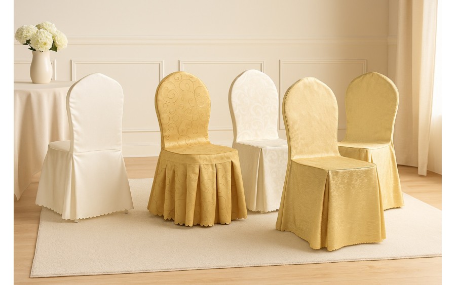 Pokrowiec na krzesło bankietowe z kwadratowym oparciem